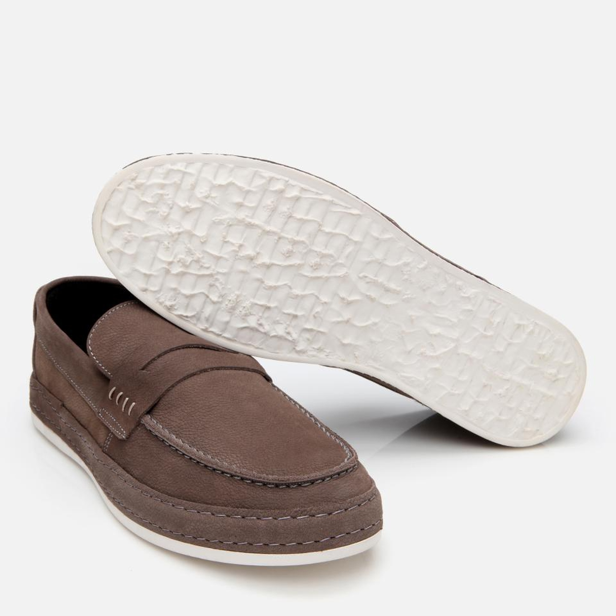 Erkek Nubuk Deri Kahverengi Rahat Loafer