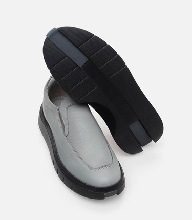  Erkek Deri Gri Günlük Ayakkabı