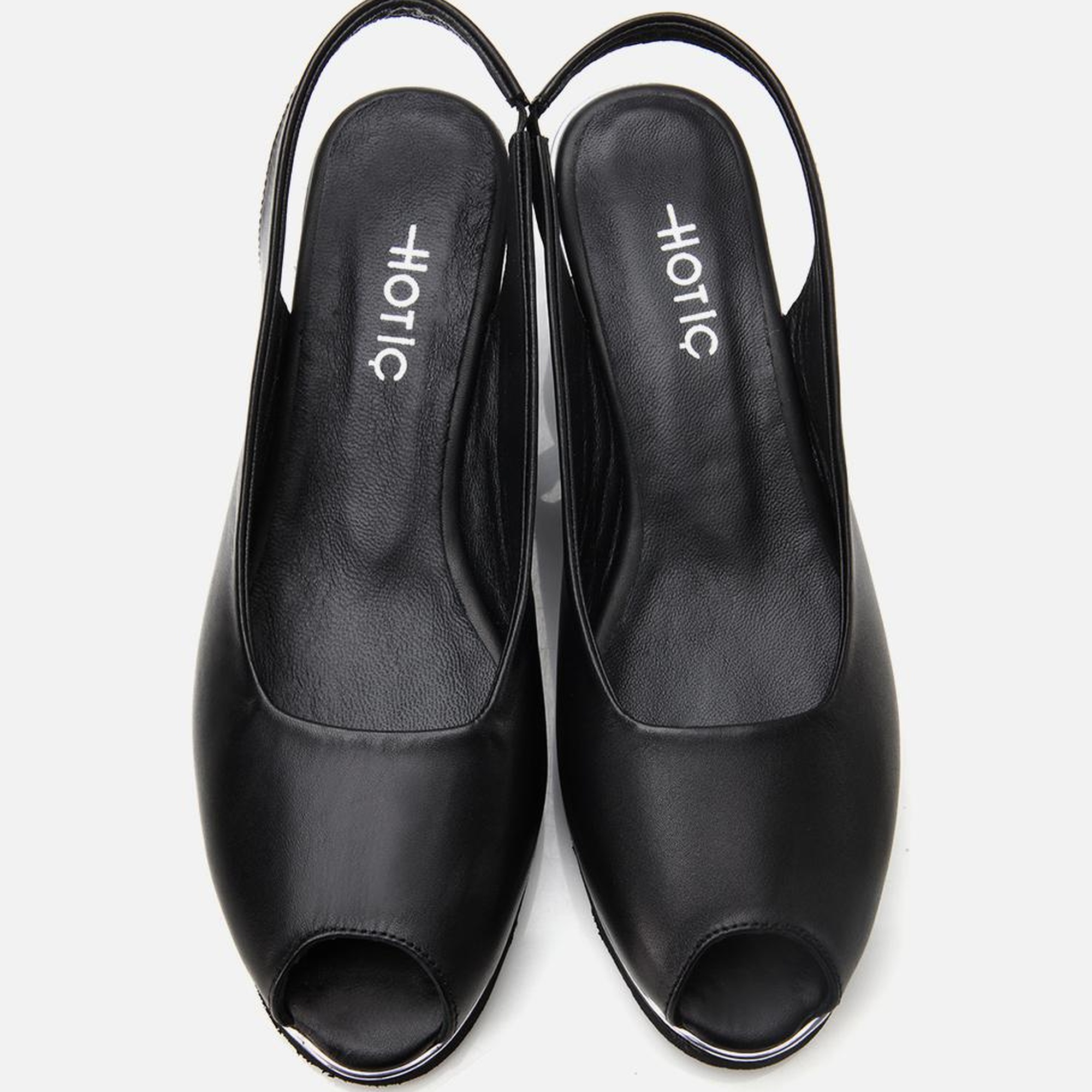 Kadın Deri Siyah Tokalı Dolgu Topuklu Sandalet