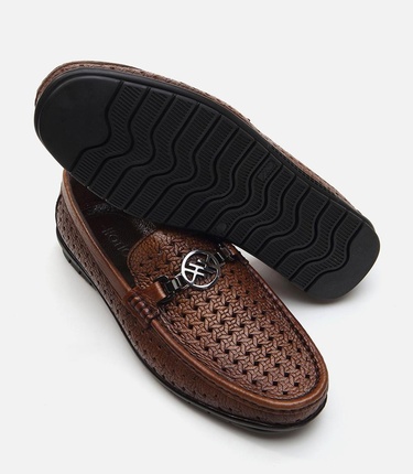  Erkek Deri Kahverengi Loafer