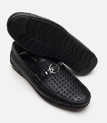  Erkek Deri Siyah Loafer