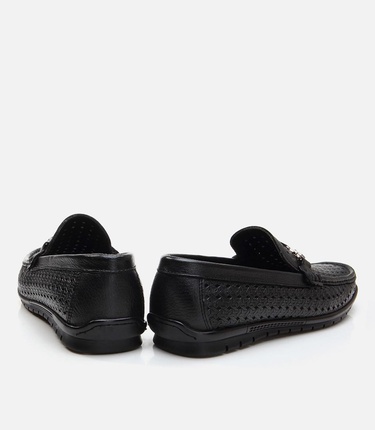  Erkek Deri Siyah Loafer