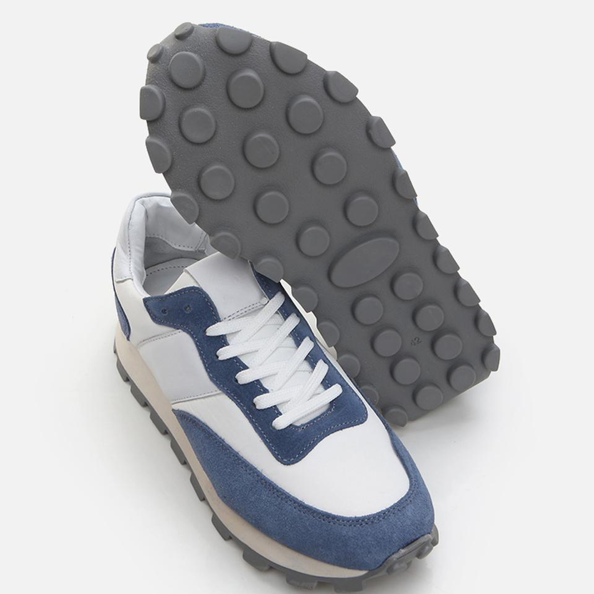 Erkek Deri Mavi Spor Ayakkabı