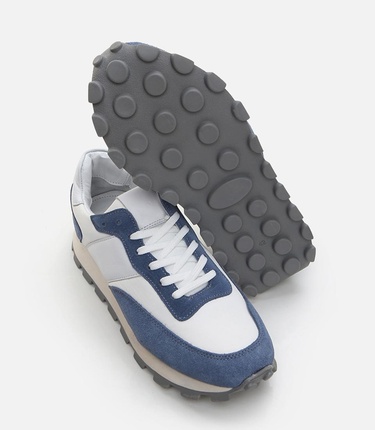  Erkek Deri Mavi Spor Ayakkabı