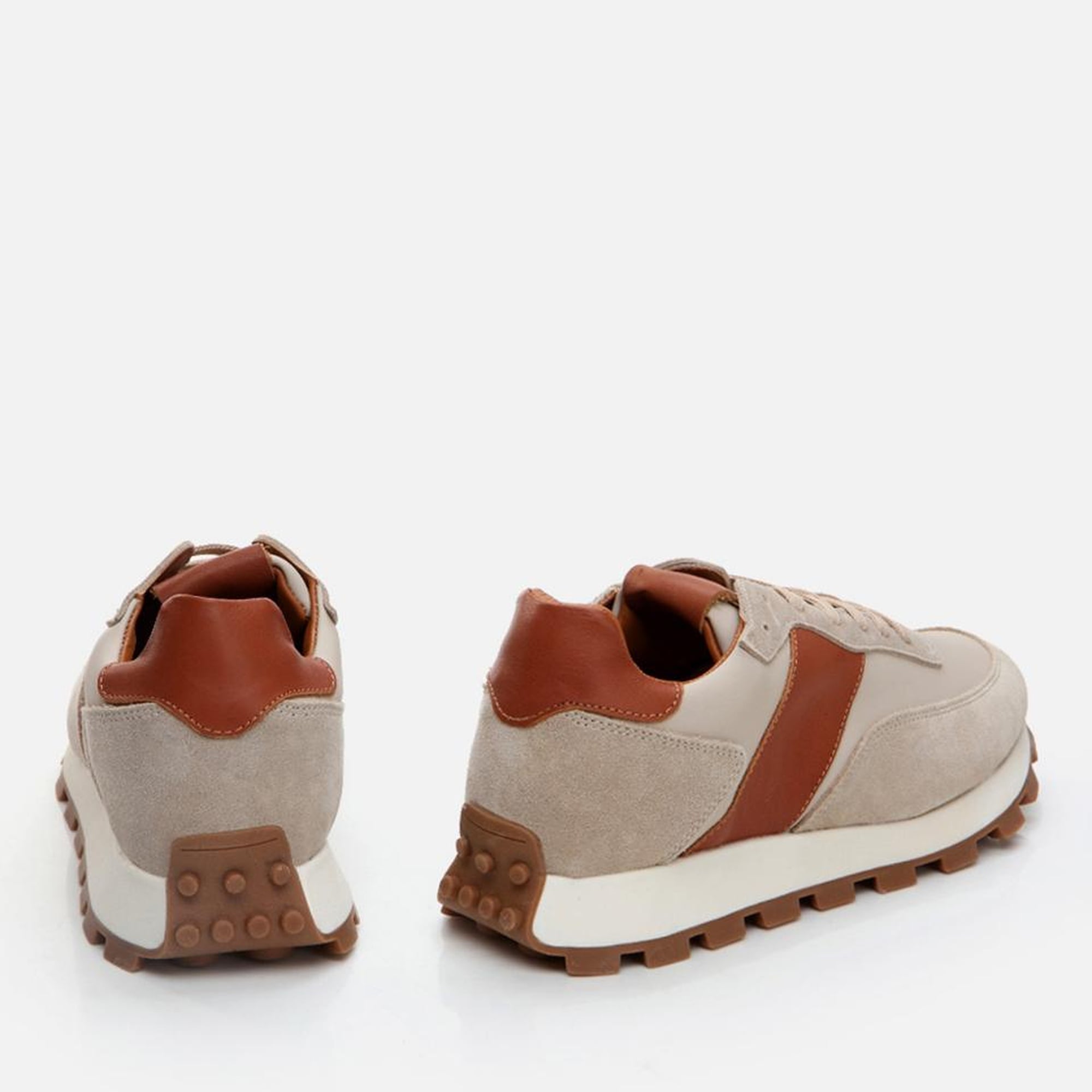 Erkek Deri Bej Spor Ayakkabı