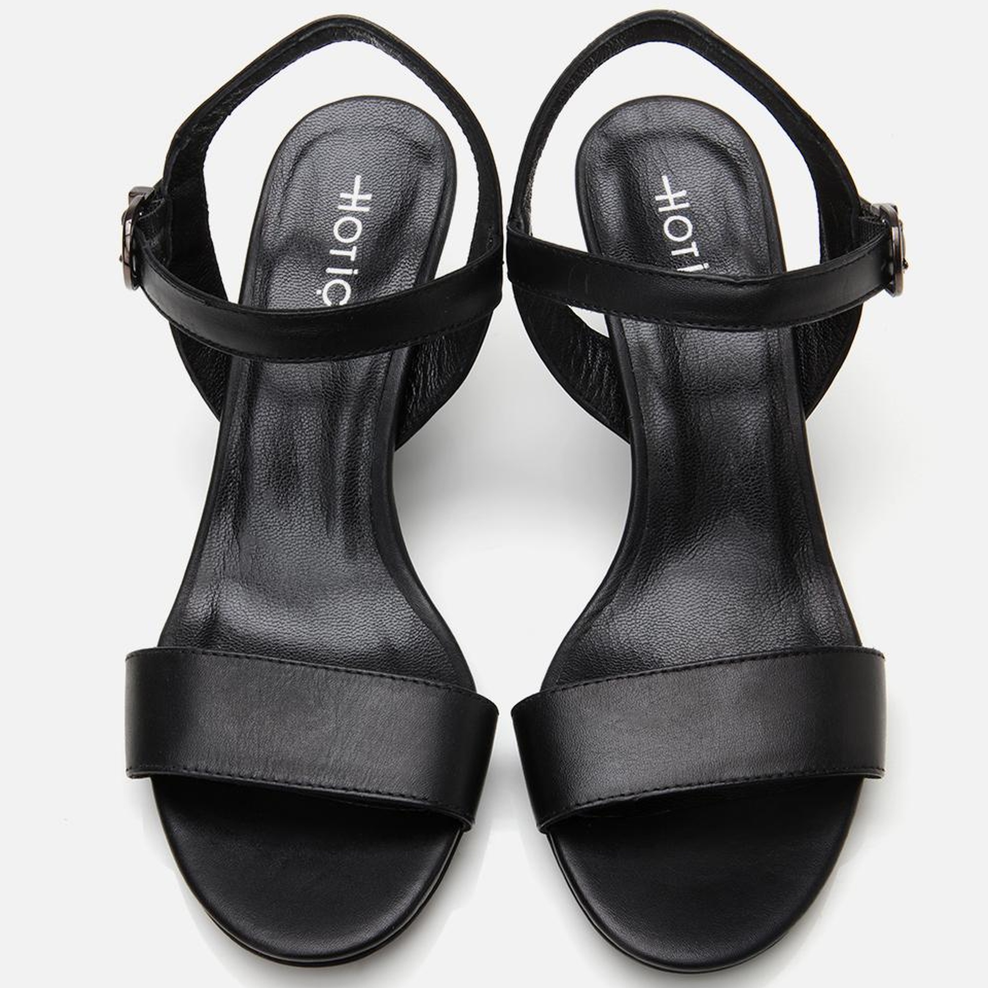 Kadın Deri Siyah Kemerli Topuklu Sandalet