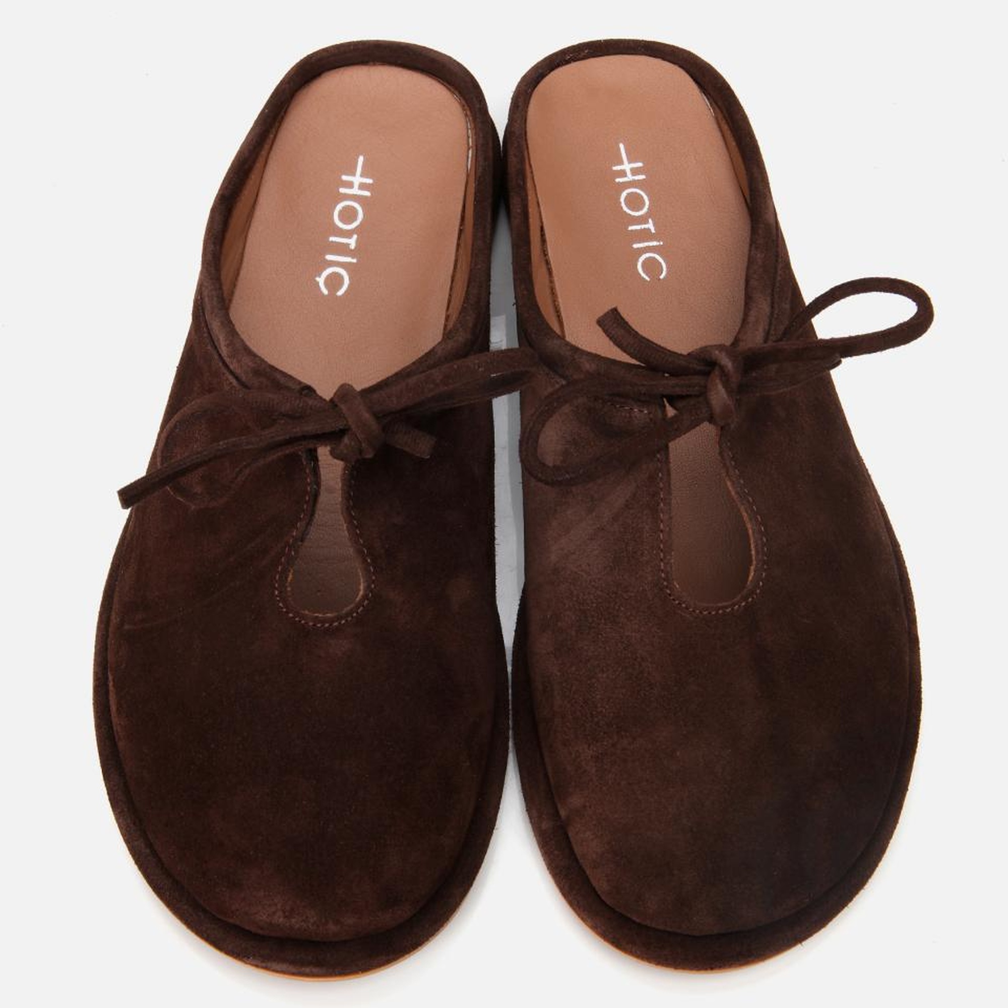 Kadın Süet Deri Kahverengi Düz Terlik