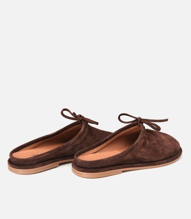  Kadın Süet Deri Kahverengi Düz Terlik