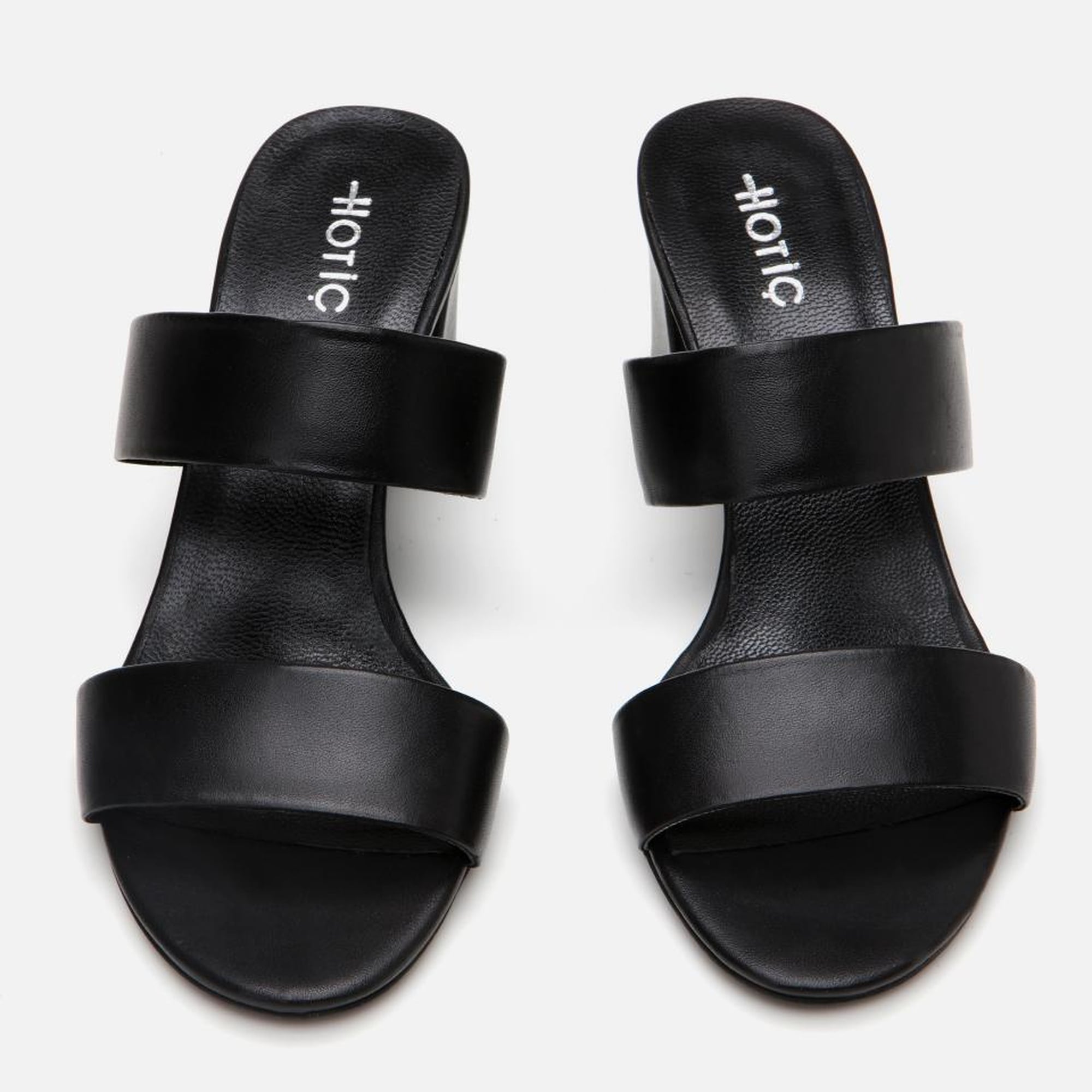 Kadın Deri Siyah Kalın Topuklu Terlik