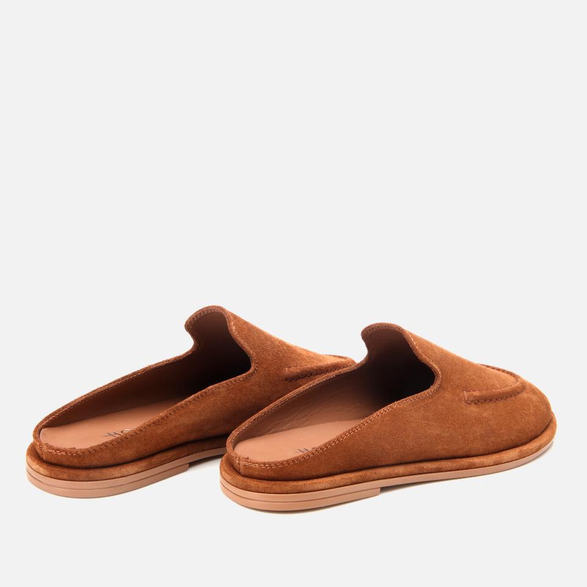 Kadın Süet Deri Taba Düz Terlik