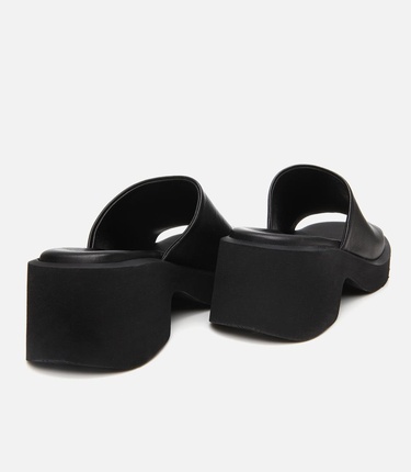  Kadın Deri Siyah Topuklu Terlik