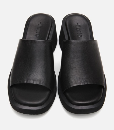  Kadın Deri Siyah Topuklu Terlik