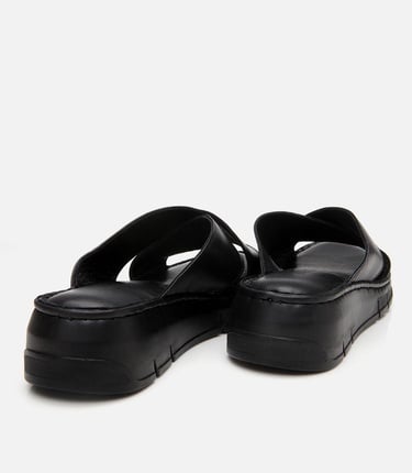  Kadın Deri Siyah Comfort Terlik