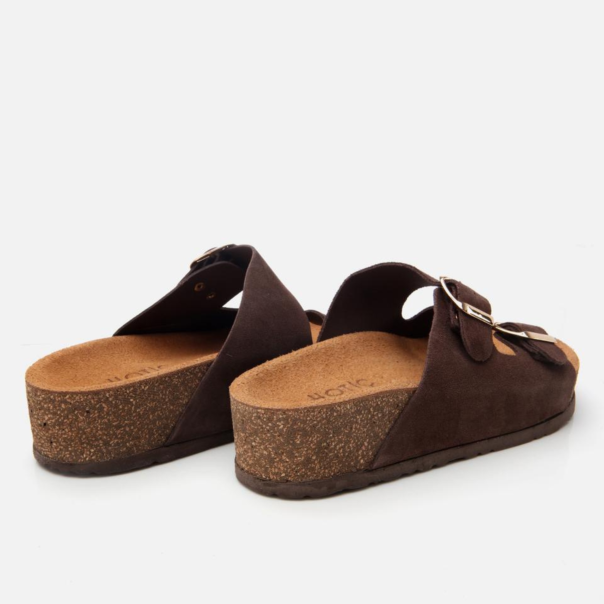 Kadın Süet Deri Kahverengi Ayarlanabilir Düz Terlik