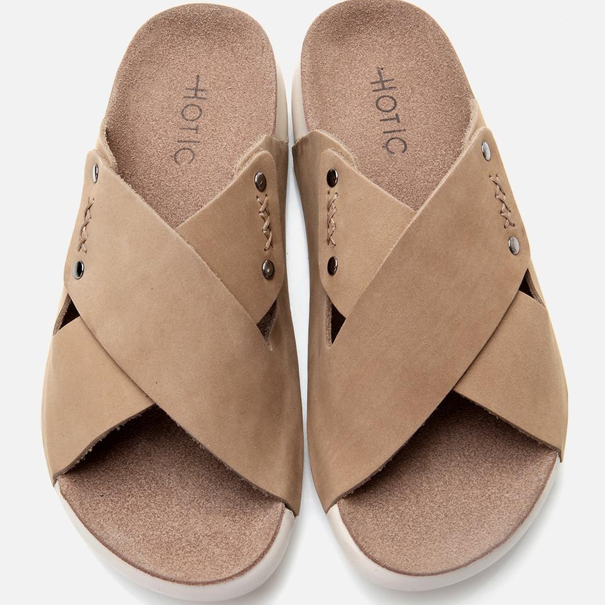 Kadın Nubuk Deri Bej Düz Terlik