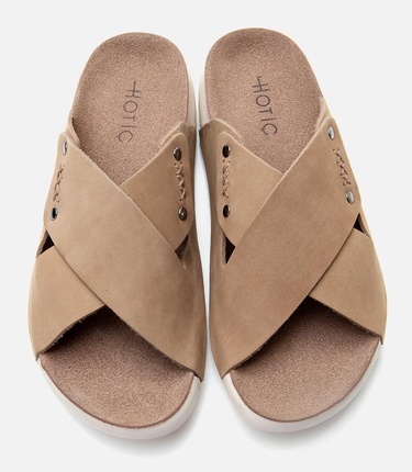  Kadın Nubuk Deri Bej Düz Terlik