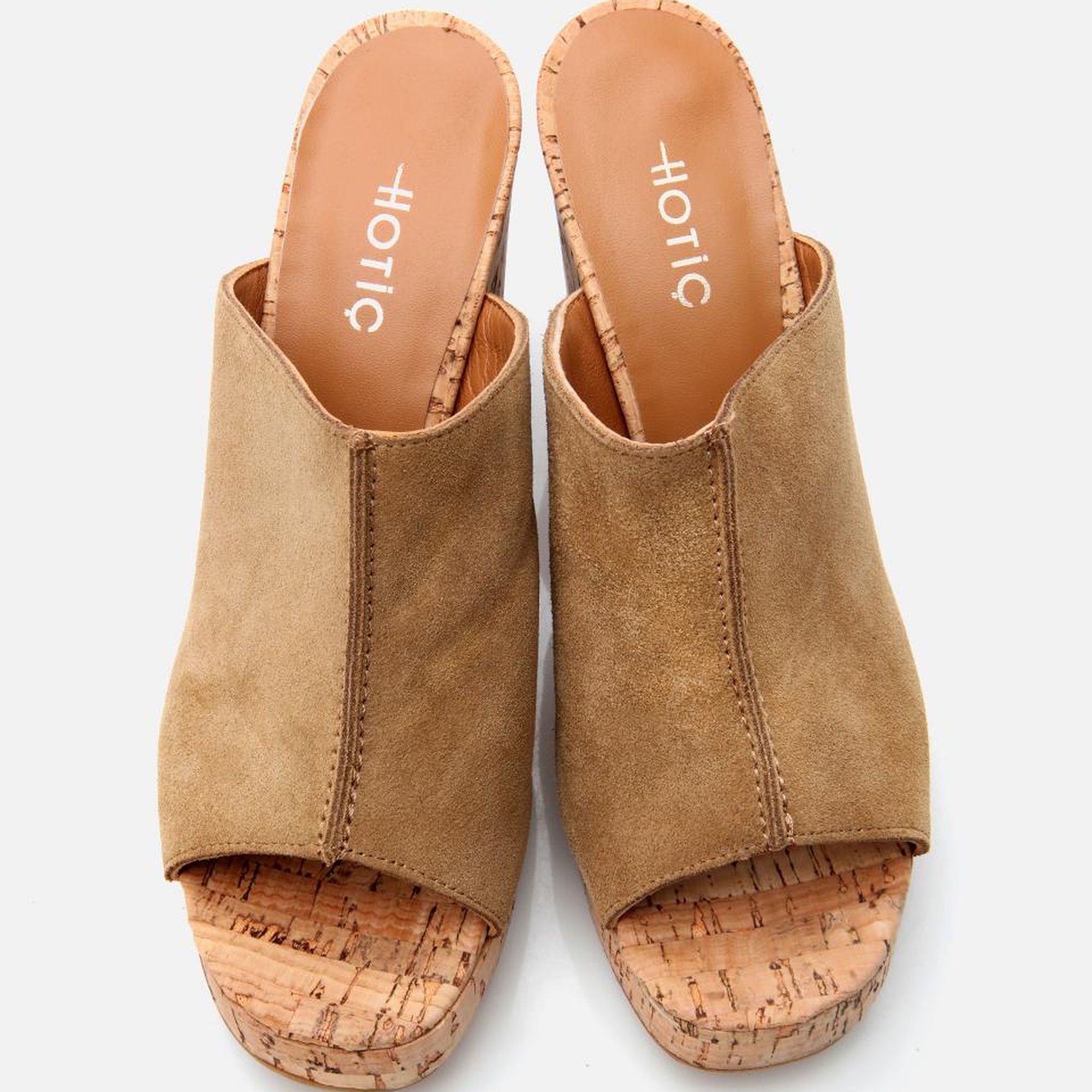 Kadın Deri Taba Kalın Topuklu Terlik