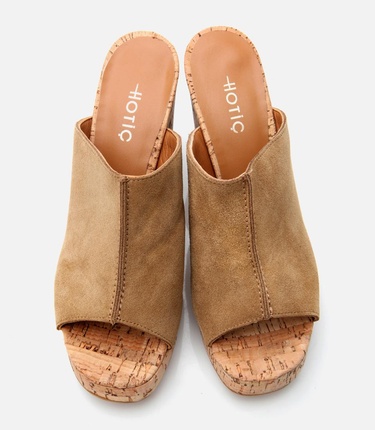  Kadın Deri Taba Kalın Topuklu Terlik