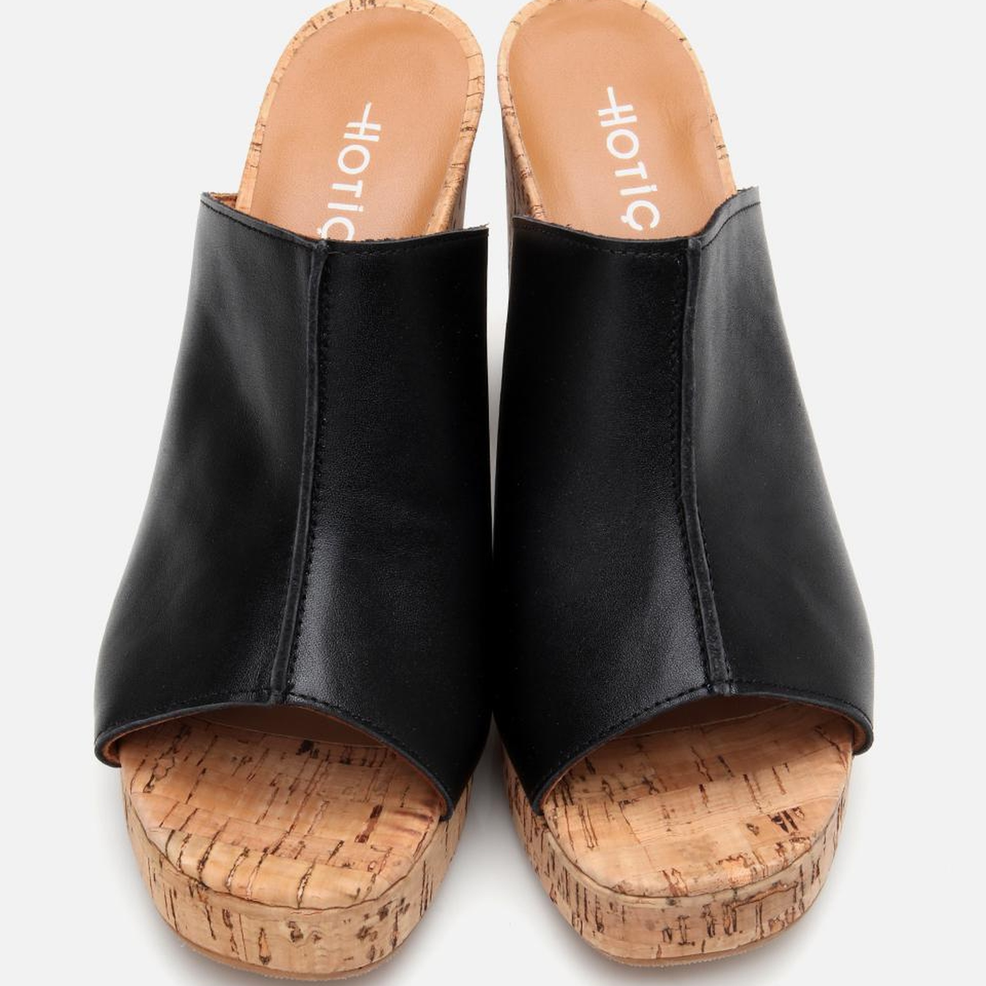 Kadın Deri Siyah Kalın Topuklu Terlik