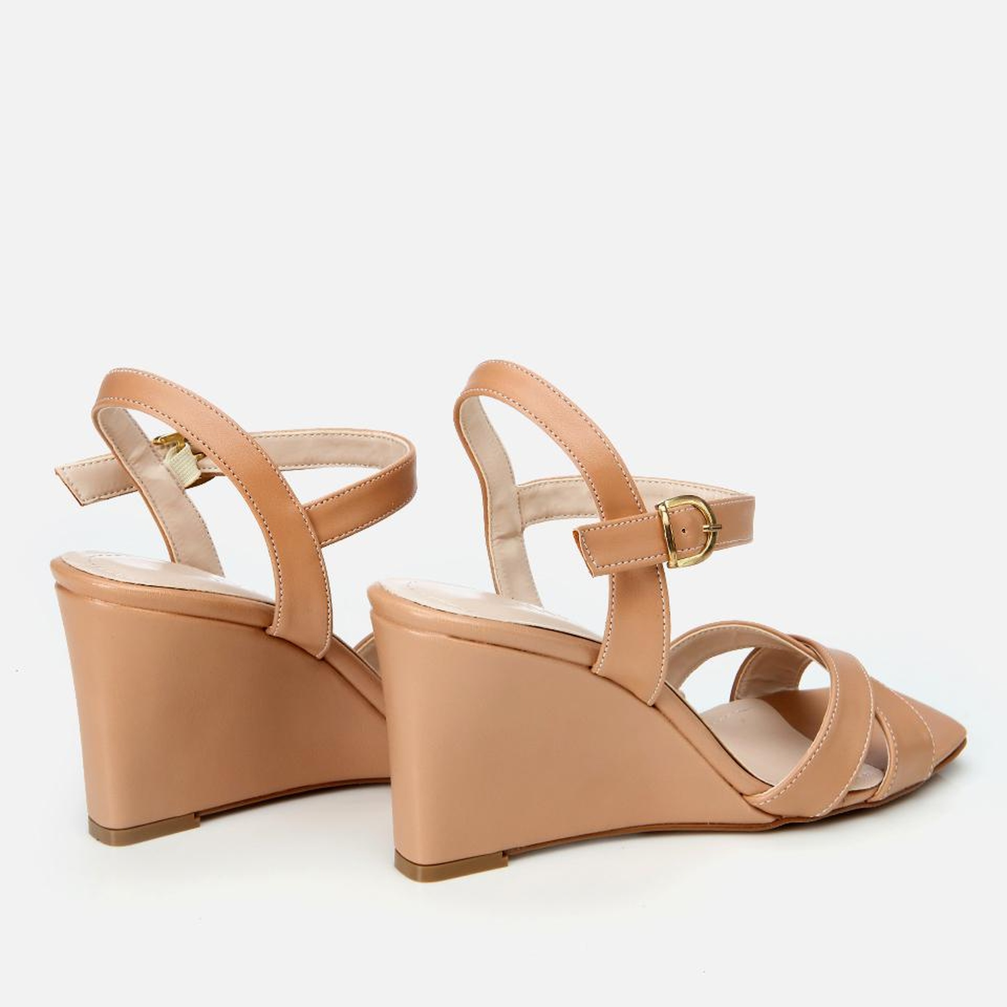 Kadın Bej Dolgu Topuklu Sandalet
