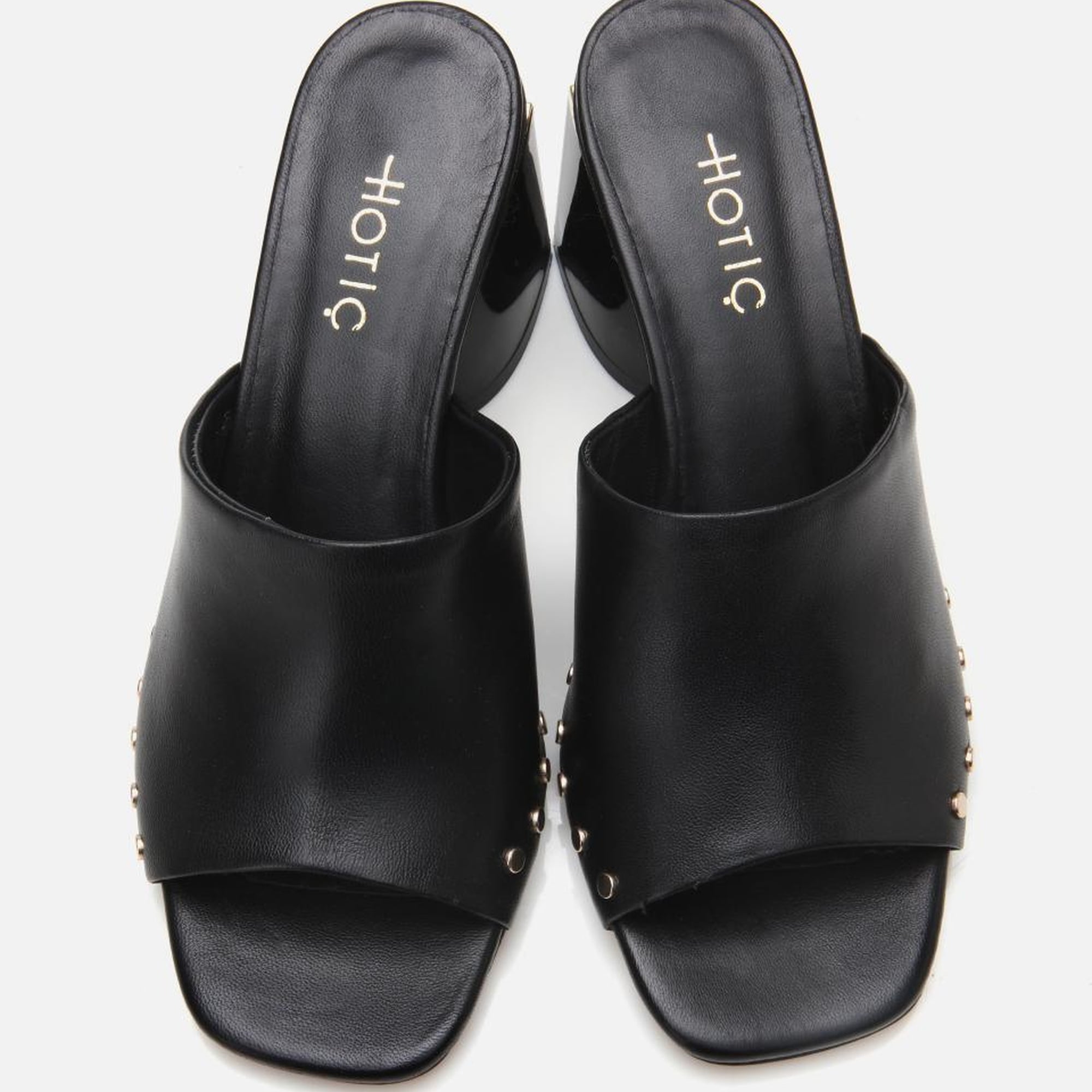 Kadın Deri Siyah Topuklu Terlik