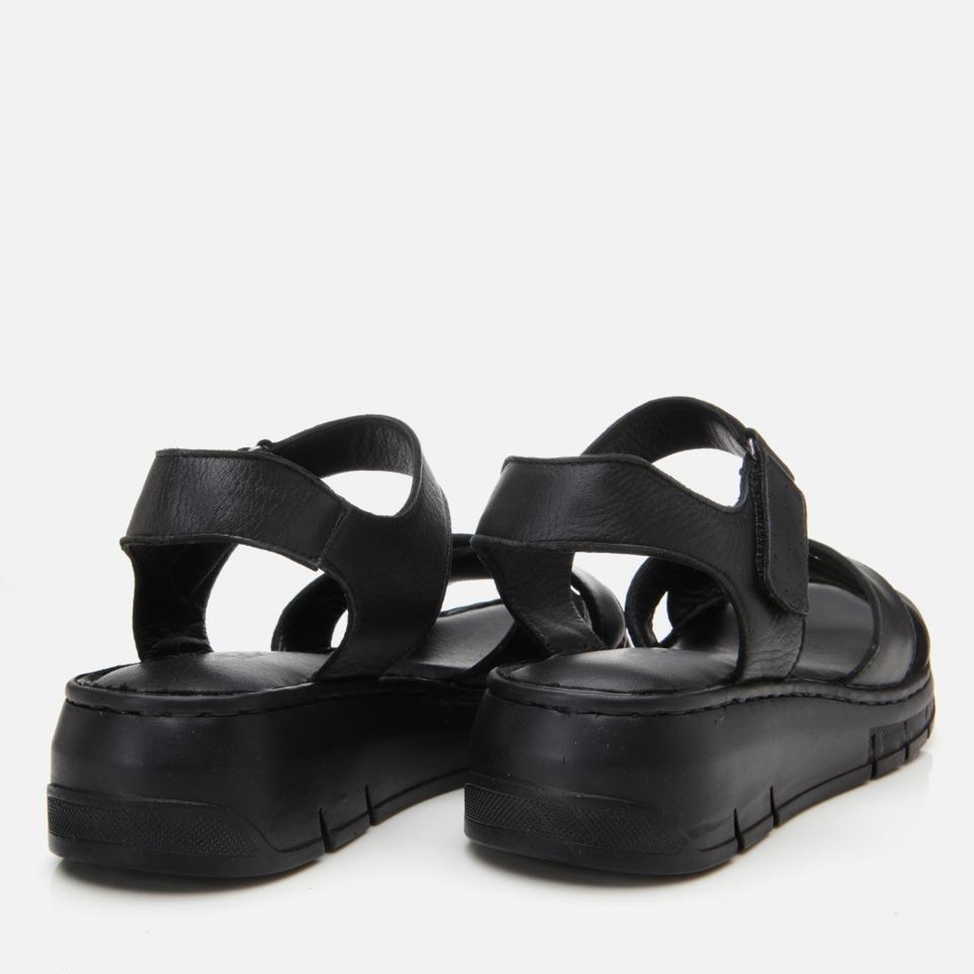 Kadın Deri Siyah Ayarlanabilir Comfort Sandalet