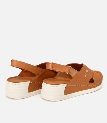  Kadın Deri Taba Ayarlanabilir Comfort Sandalet