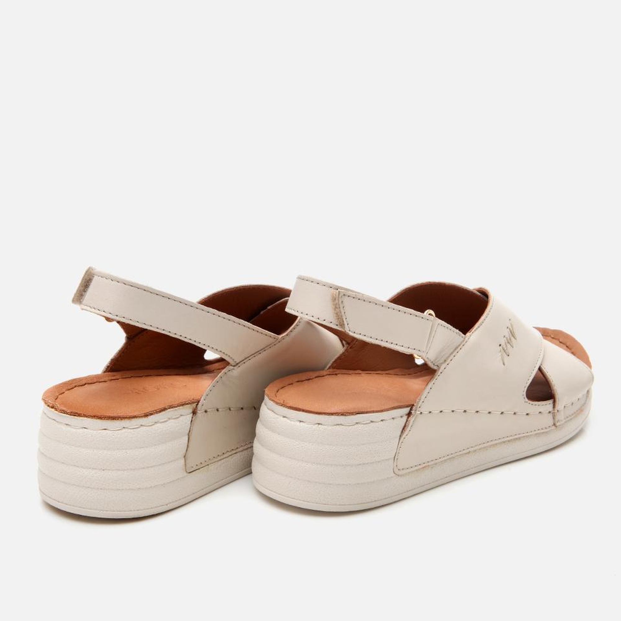 Kadın Deri Bej Ayarlanabilir Comfort Sandalet