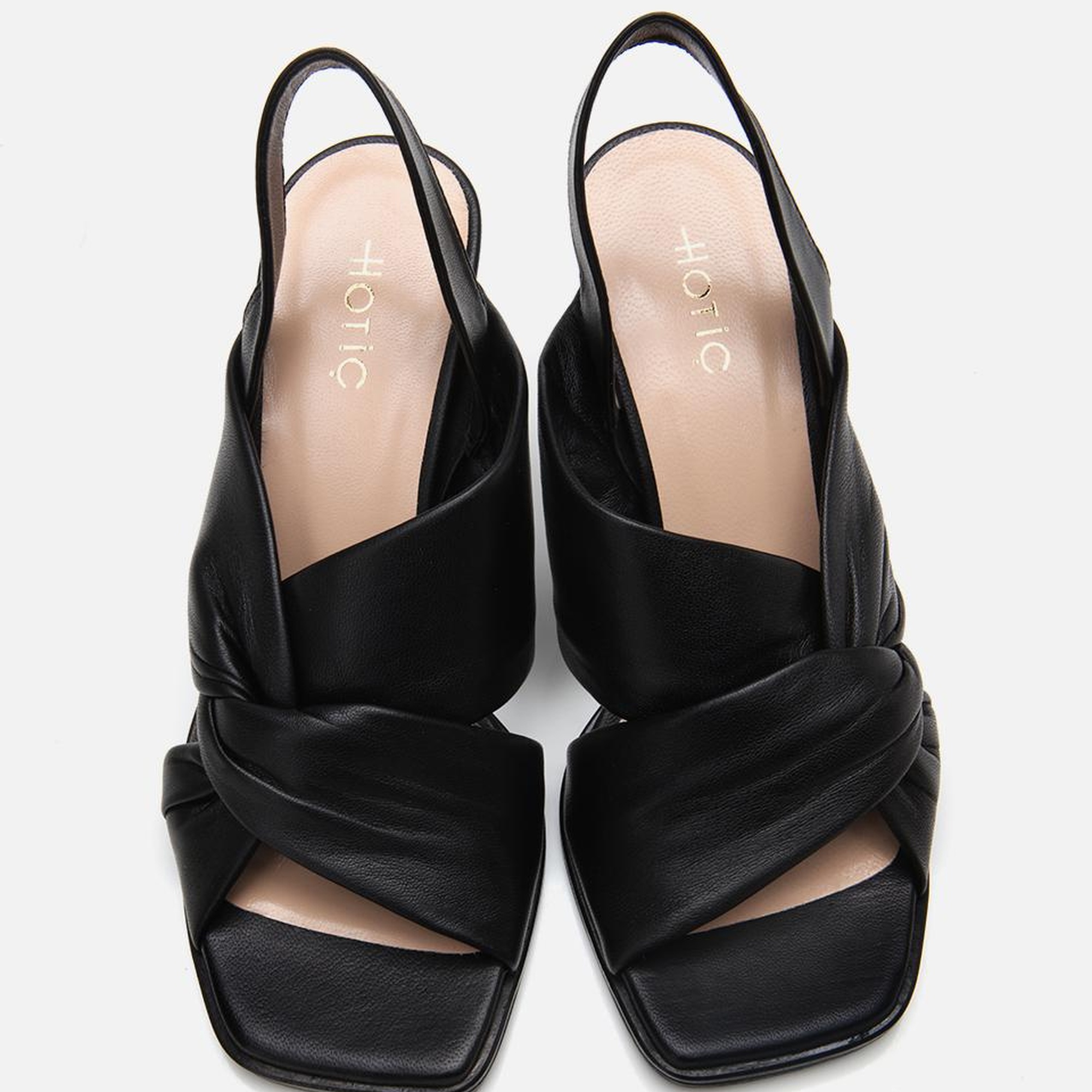 Kadın Deri Siyah Yumuşak Dokulu Topuklu Sandalet