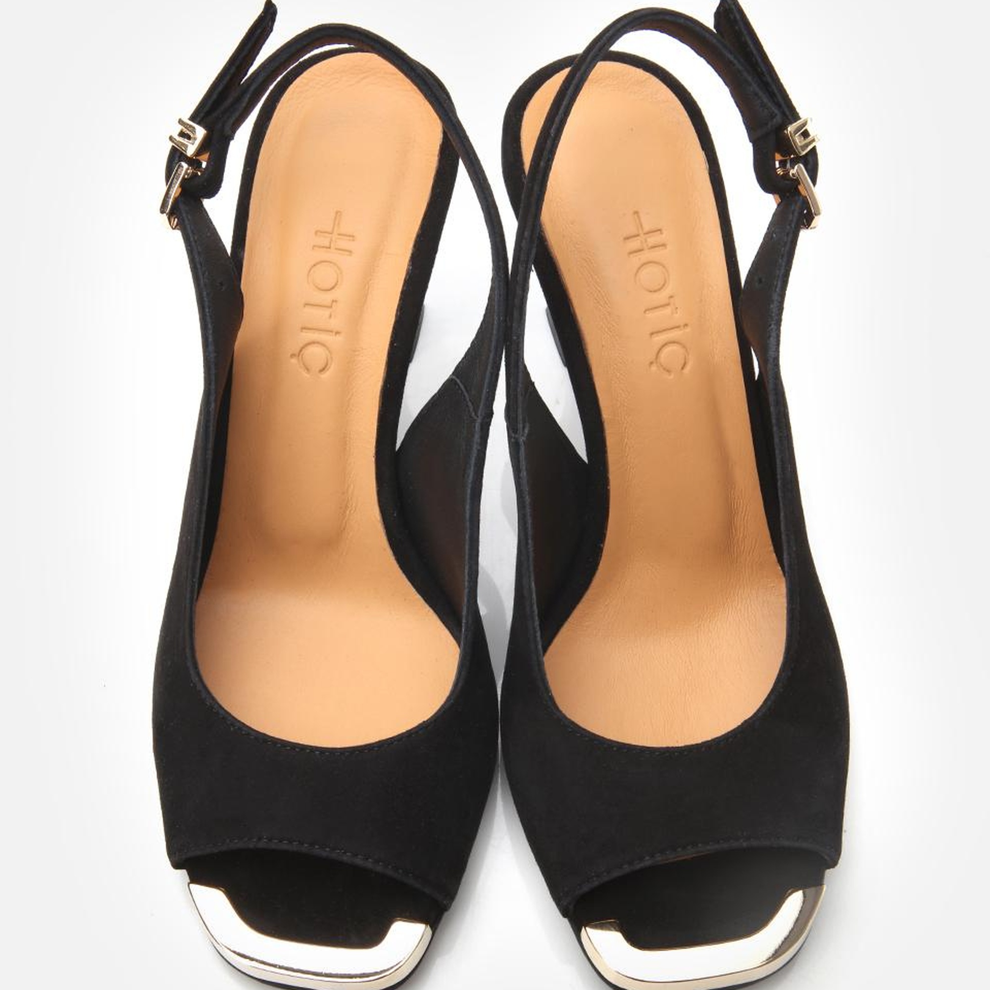 Kadın Süet Deri Siyah Topuklu Sandalet