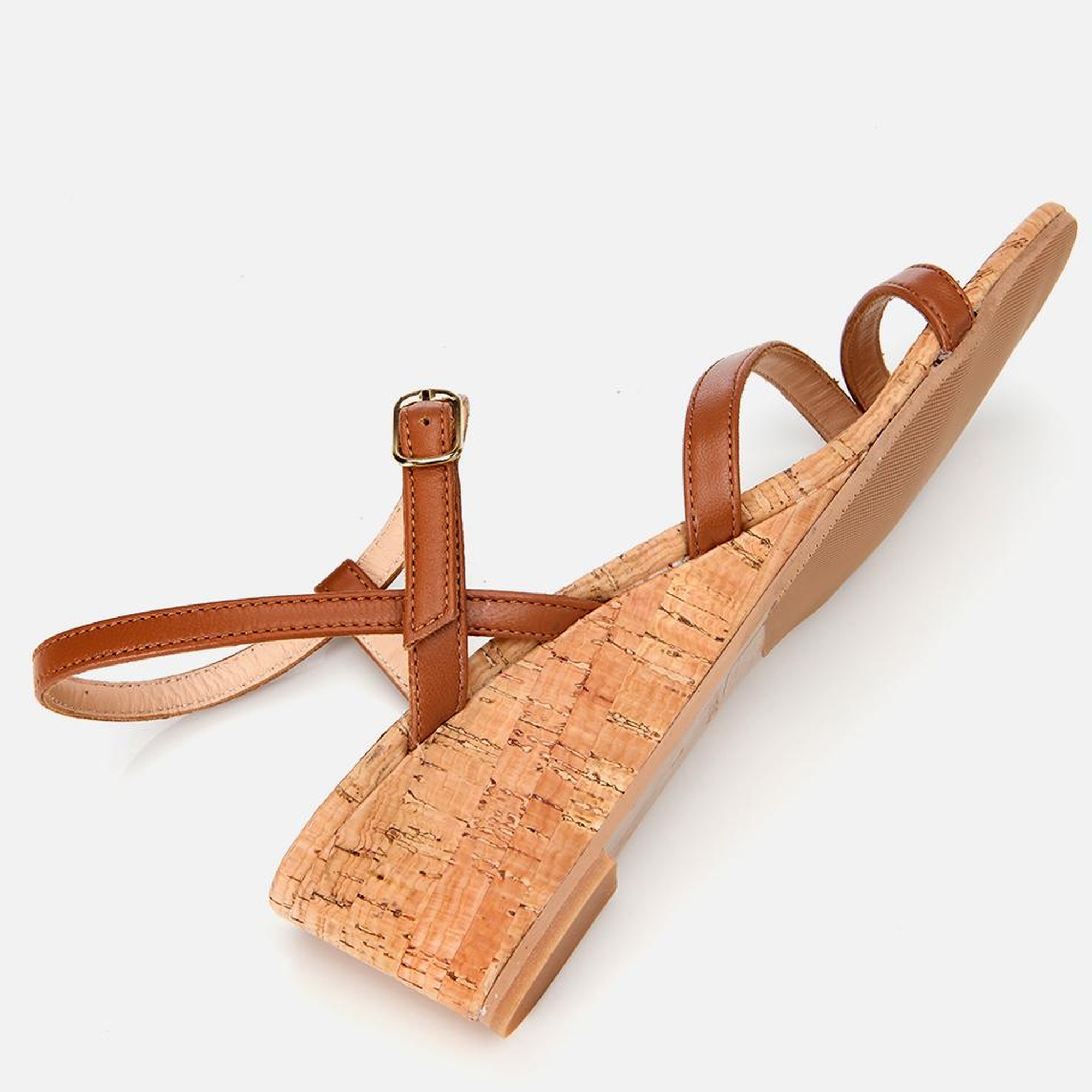 Kadın Deri Taba Dolgu Topuklu Sandalet