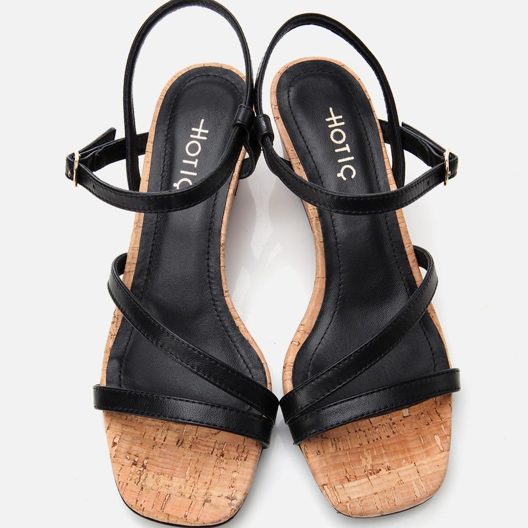 Kadın Deri Siyah Dolgu Topuklu Sandalet