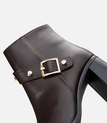  Kadın Kahverengi  Tokalı Topuklu Bot