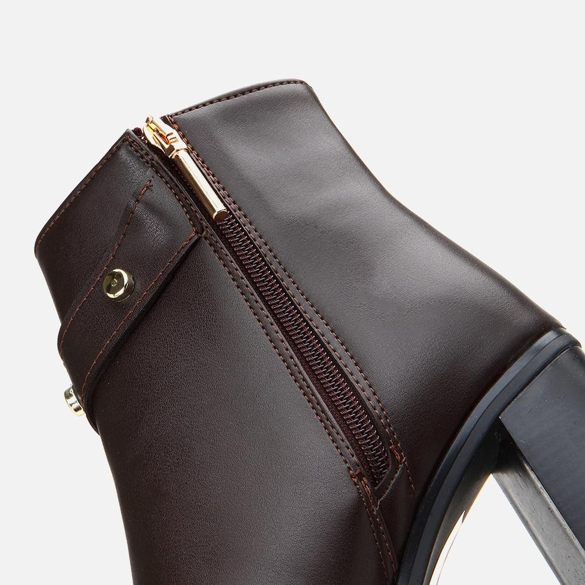 Kadın Kahverengi  Tokalı Topuklu Bot