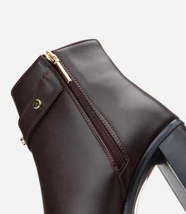  Kadın Kahverengi  Tokalı Topuklu Bot