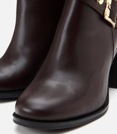  Kadın Kahverengi  Tokalı Topuklu Bot