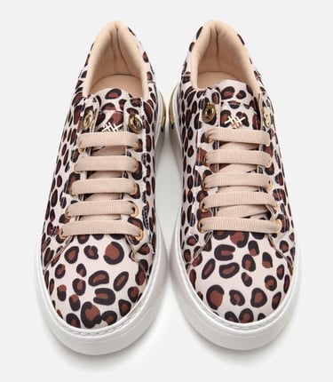  Kadın Bej Yaya Leopar Desenli Spor Ayakkabı