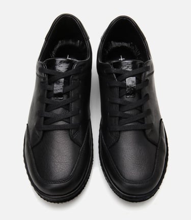  Kadın Deri Siyah Comfort Spor Ayakkabı