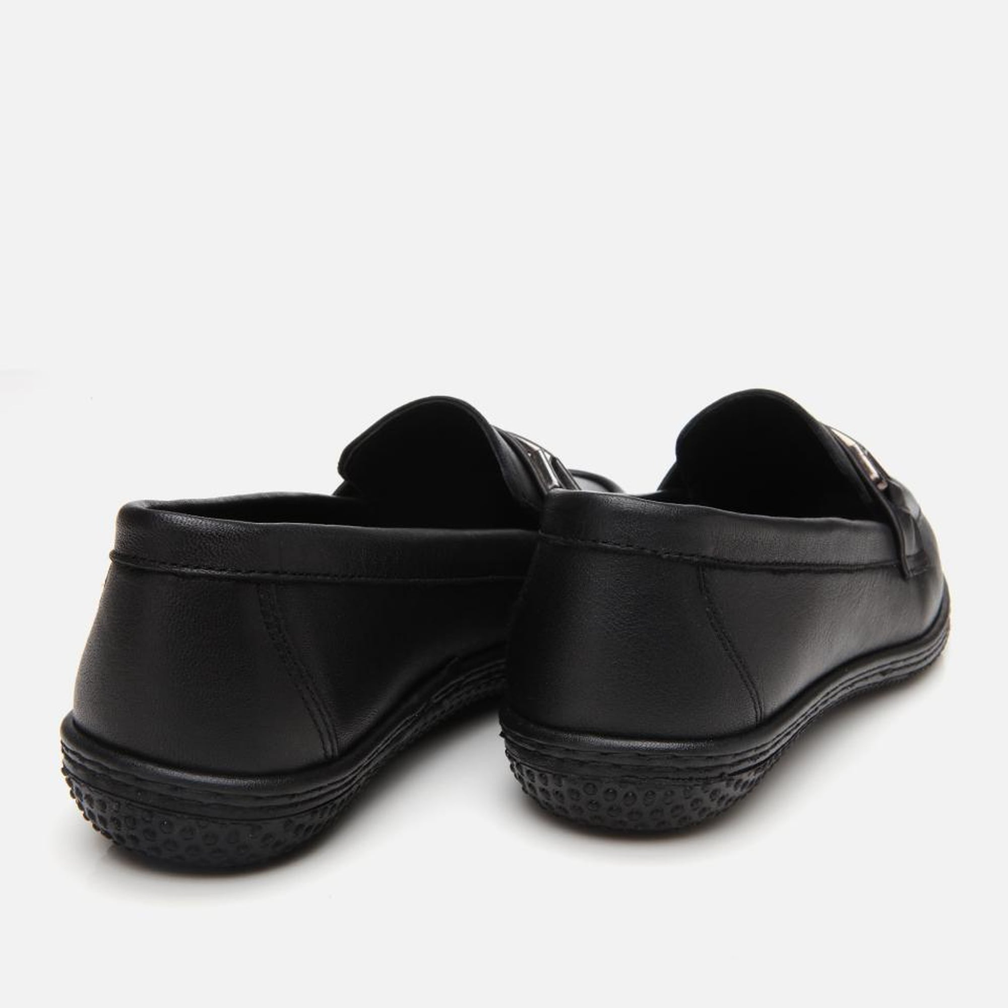 Kadın Deri Siyah Tokalı Günlük Loafer