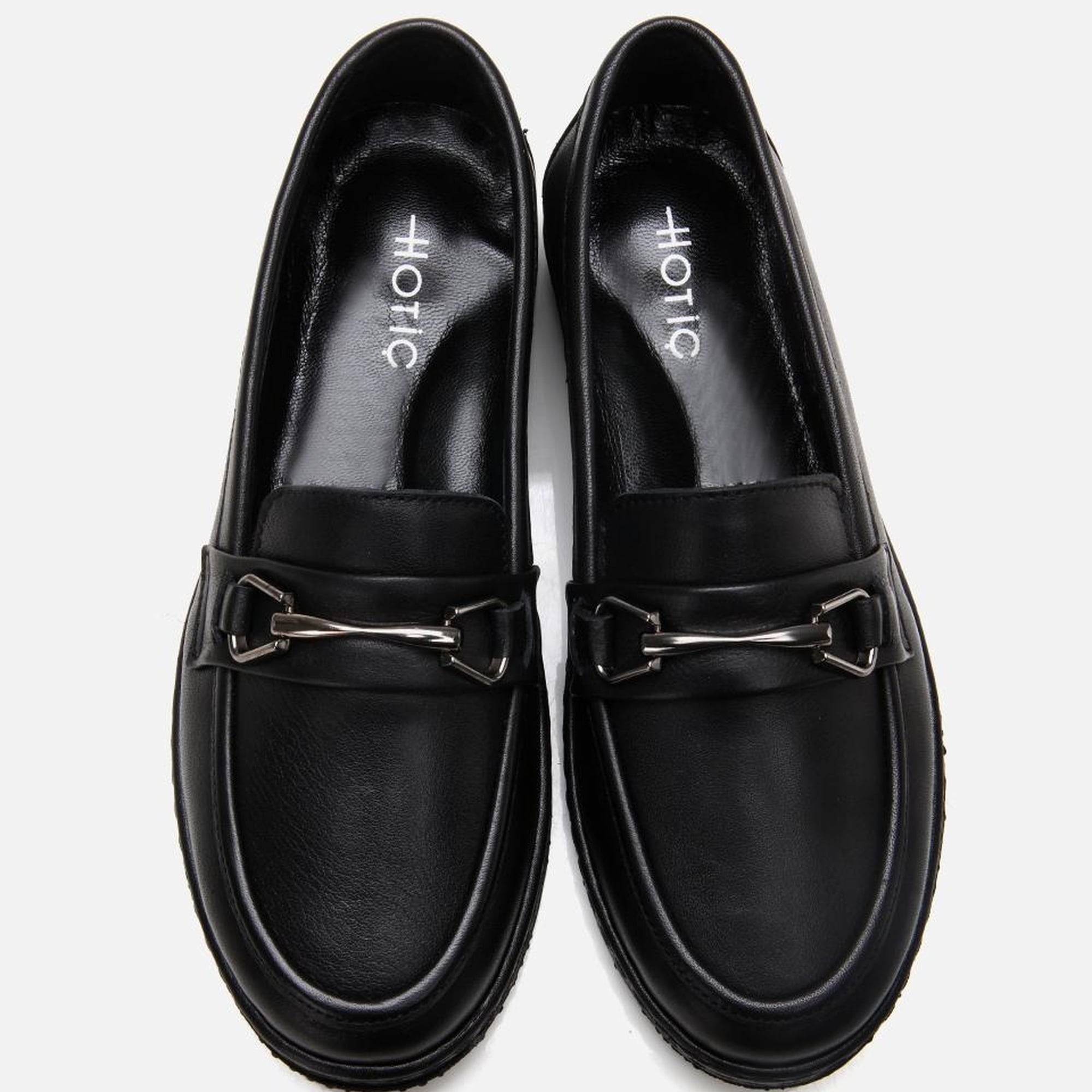 Kadın Deri Siyah Tokalı Günlük Loafer