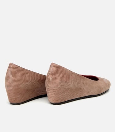  Kadın Deri Vizon Esnek Dolgu Topuklu Ayakkabı