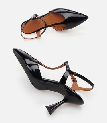  Kadın Deri Siyah İnce Topuklu Stiletto