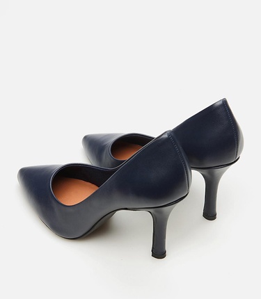  Kadın Deri Lacivert Stiletto