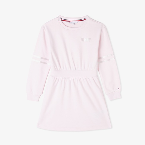  Tommy Hilfiger Satin Applique Çocuk Pembe Elbise