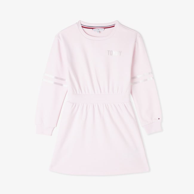  Tommy Hilfiger Satin Applique Çocuk Pembe Elbise