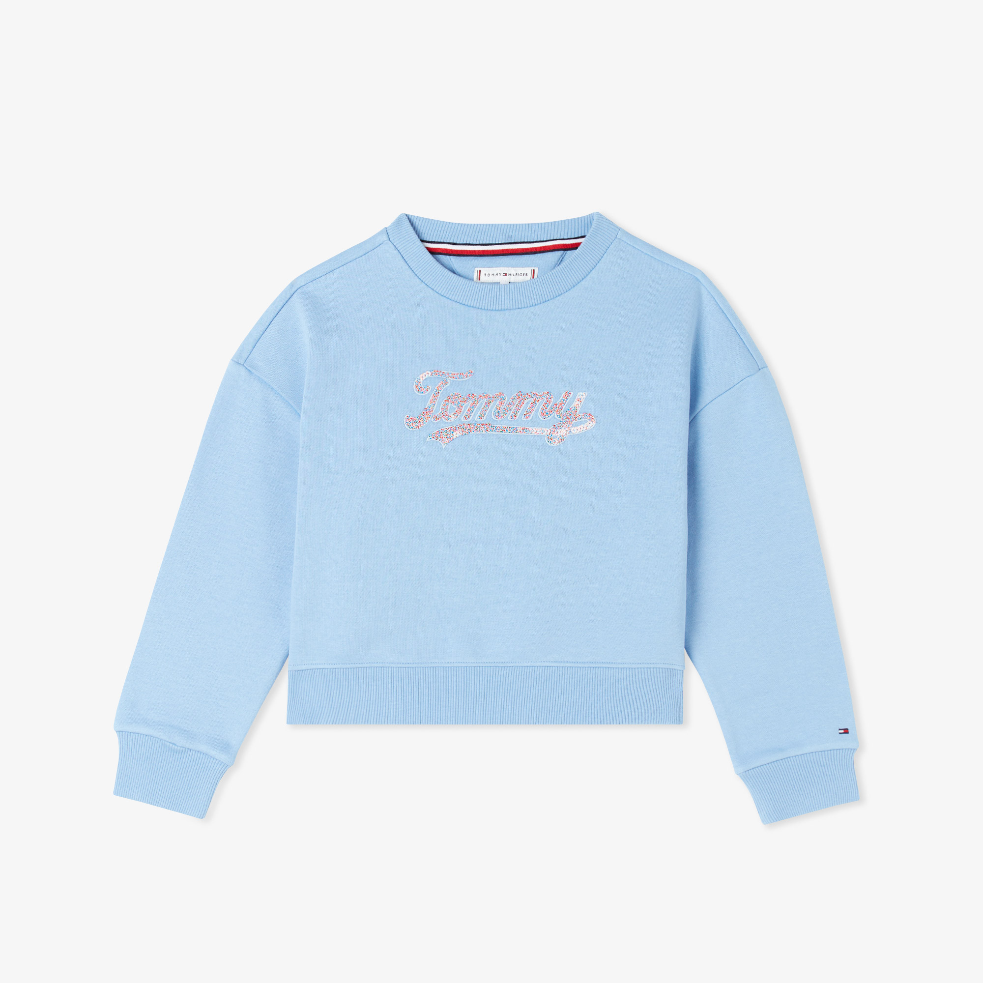  Tommy Hilfiger Script Sequin Çocuk Mavi Sweatshirt