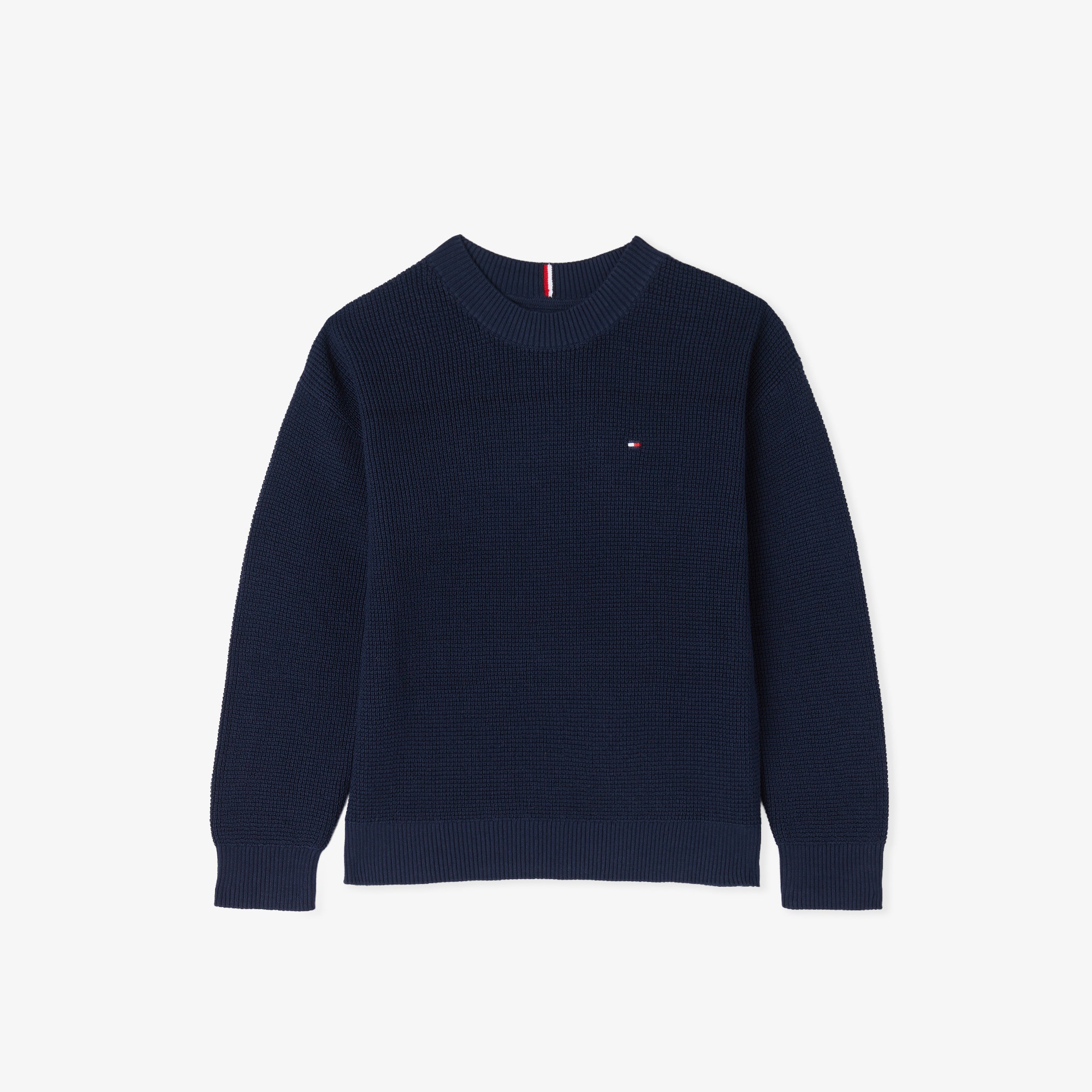Tommy Hilfiger Cotton Texture Çocuk Lacivert Kazak
