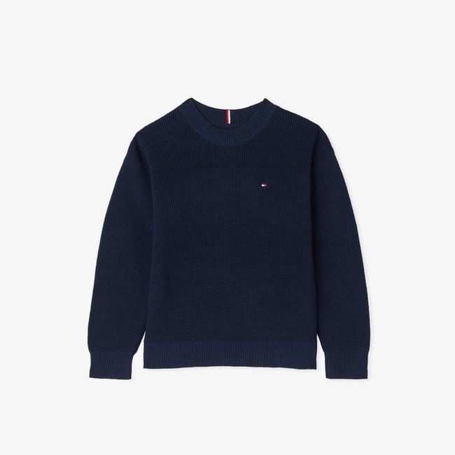  Tommy Hilfiger Cotton Texture Çocuk Lacivert Kazak