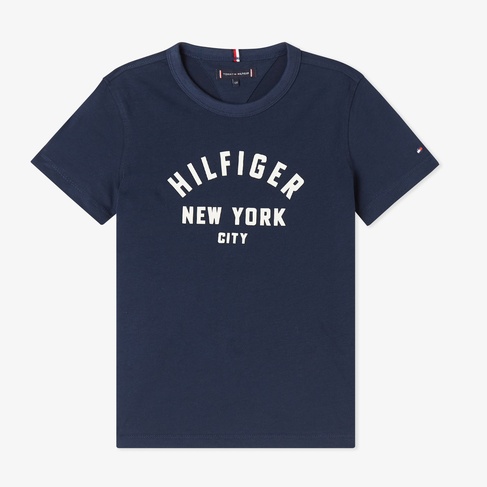  Tommy Hilfiger Curved Graphic Çocuk Lacivert T-Shirt