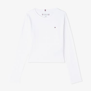  Tommy Hilfiger Pointelle Çocuk Top Beyaz Sweatshirt